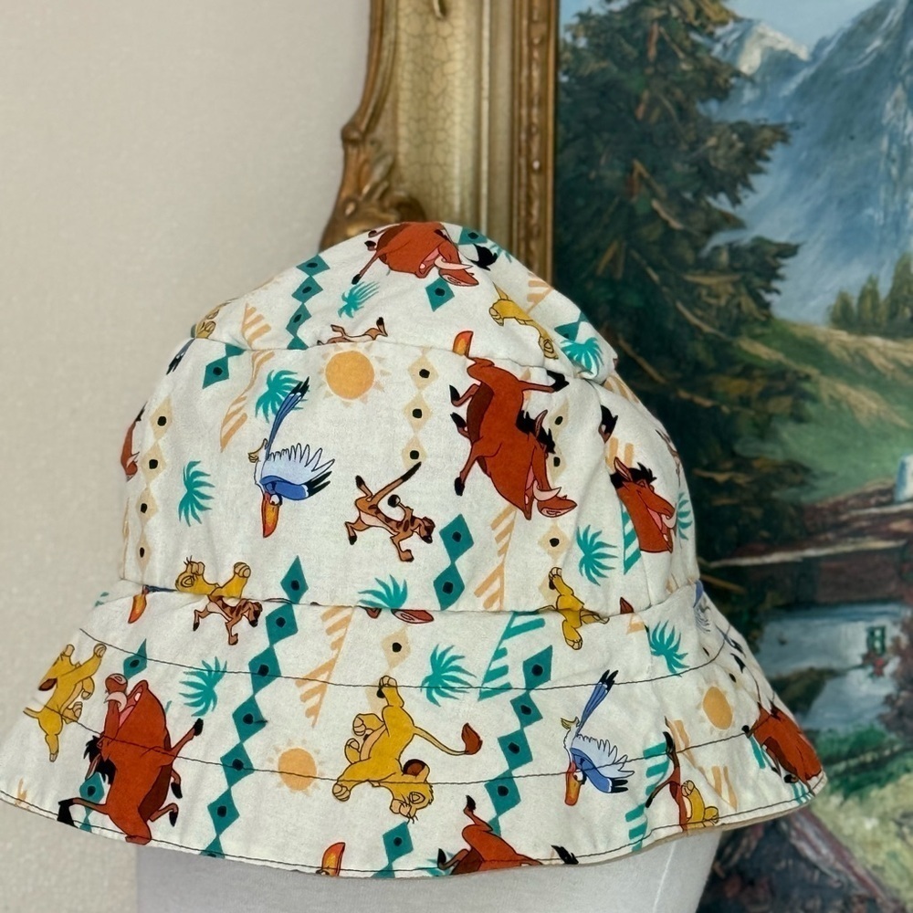 Kids Cartoon Safari Bucket Hat - Cream